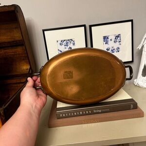 Vtg. Made in Portugal metal/ Copper Oval Individual Gratin Pan